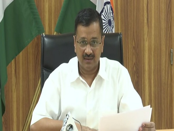 Delhi Chief Minister Arvind Kejriwal speaking at a press conference on Saturday. Photo/ANI