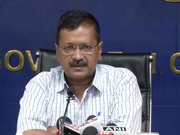 Delhi Chief Minister Arvind Kejriwal addressing a press conference on Tuesay. Photo/ANI