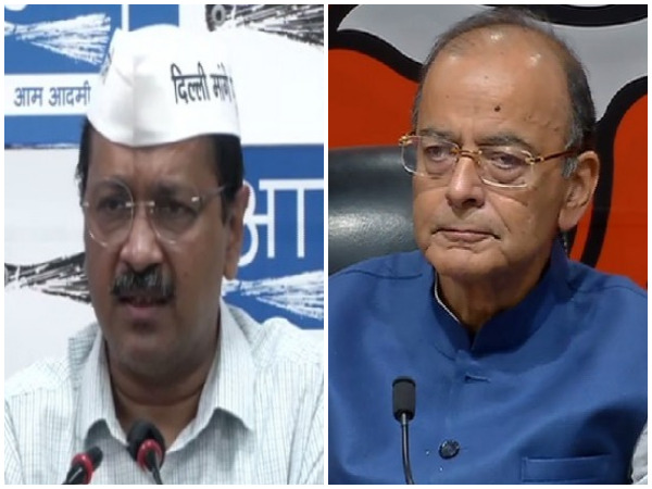 Delhi Chief Minister Arvind Kejriwal (left) and Finance Minister Arun Jaitley (right). (Photo/ANI)