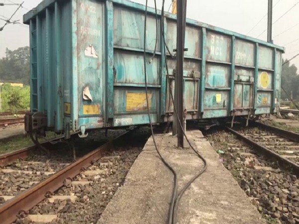 One of the derailed wagons in Asansol on Tuesday.