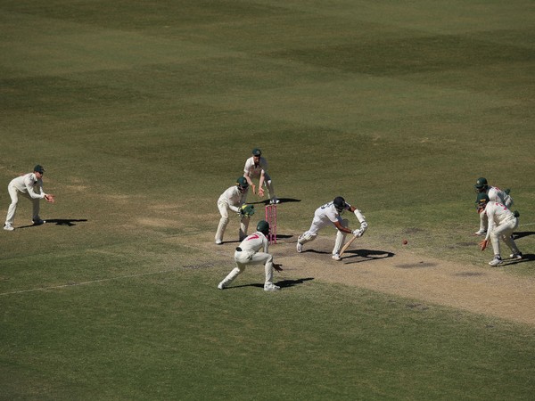 Ravichandran Ashwin plays a defensive shot during his 128-ball knock at the SCG (Photo/ BCCI Twitter) 