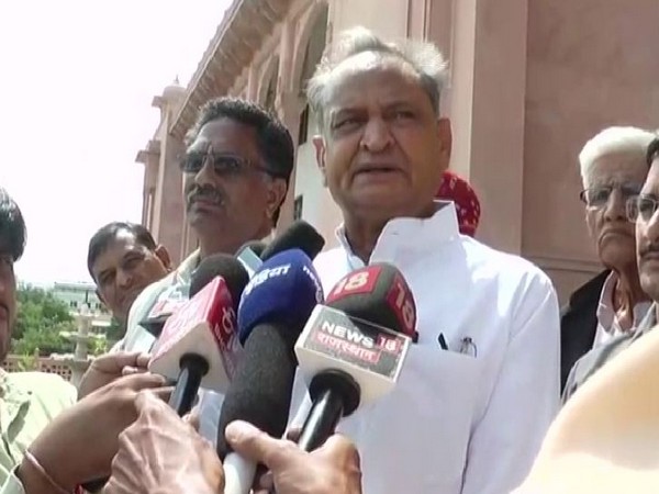 Chief Minister Ashok Gehlot speaking to media on Saturday. Photo/ANI