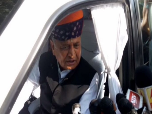 Rajasthan Chief Minister Ashok Gehlot speaking to reporters in Jodhpur on Friday. Photo/ANI