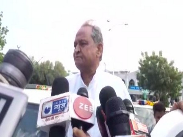 Rajasthan CM Ashok Gehlot speaking to media persons in Jodhpur on Sunday. Photo/ANI