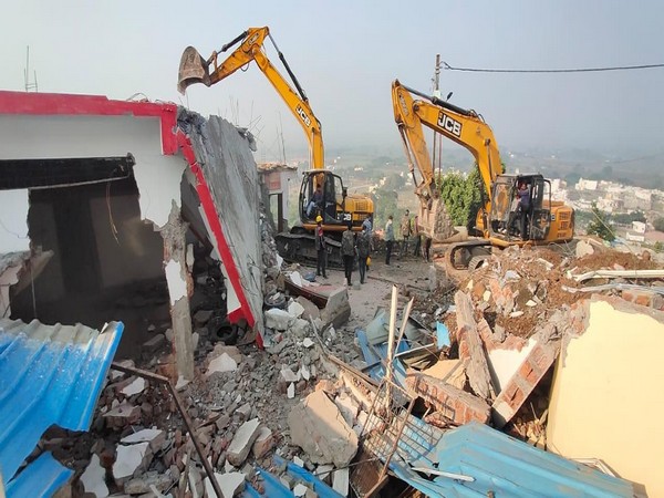Indore administration demolished Computer Baba's ashram in Indore. [Photo/ANI]