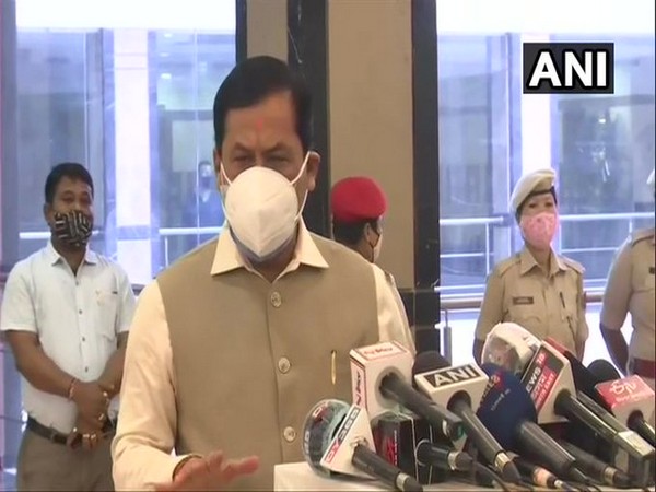 Assam Chief Minister, Sarbananda Sonowal addresses the media (Photo/ANI)