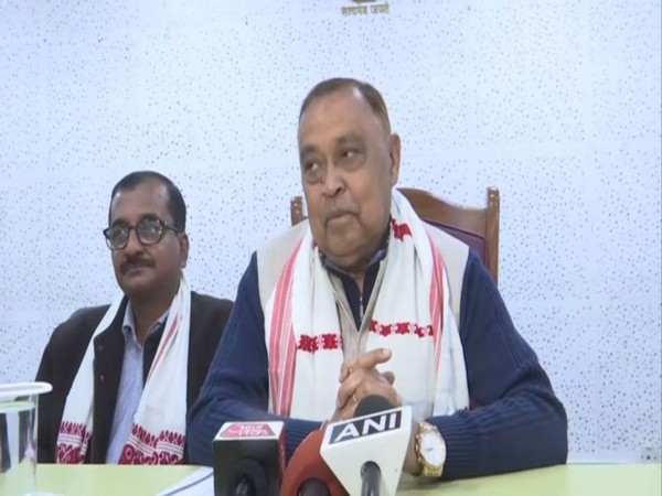 State minister Ranjit Kumar Dutta speaking to reporters in Guwahati on Tuesday. Photo/ANI