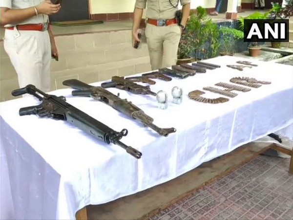 Cache of weapons seized in search operation conducted at Khagrabari village in Chirang district.