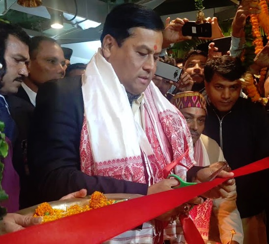 Assam Chief Minister Sarbananda Sonowal on Saturday inaugurated the re-constructed Assam house. [Photo/ANI]
