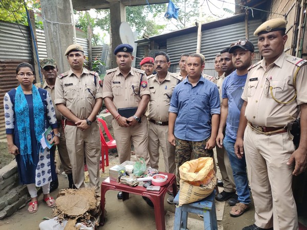 Police arrest drug peddler in Nagaon, Assam on Saturday. Photo/ANI