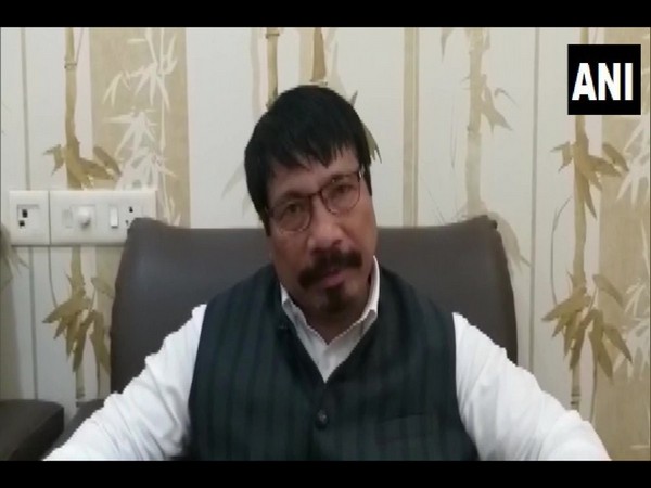 Animal Husbandry and Veterinary Minister Atul Bora speaking about African swine flu cases in 10 districts of state. Photo/ANI