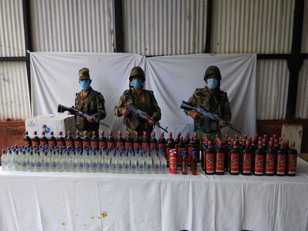Assam Rifles troops along with Nagaland Police recovered an illegal stock of IMFL on October 9. (Credit: Assam Rifles)