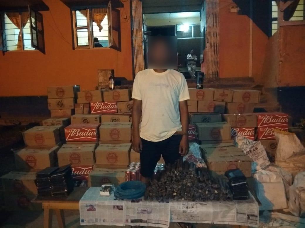 Individual with huge cache of explosives and illicit liquor in Manipur