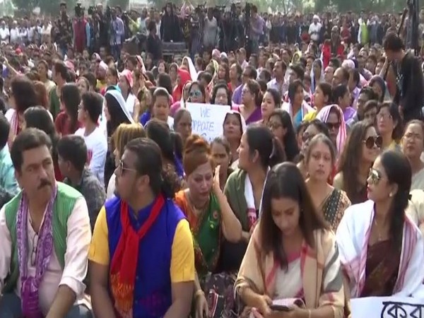 Visual from the artists' protest against CAA in Guwahati