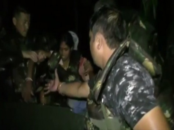 Rescue operations by army in Balitara and Satai area of Nalbari district in Assam on Friday night. Photo/ANI