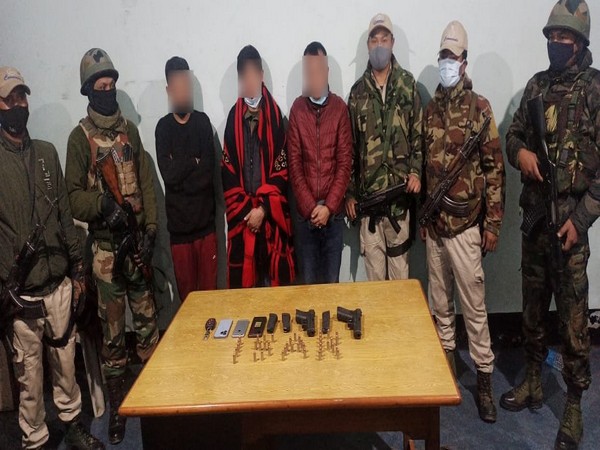 Assam Rifles arrests four members of different insurgent groups from Imphal (Photo/ANI)