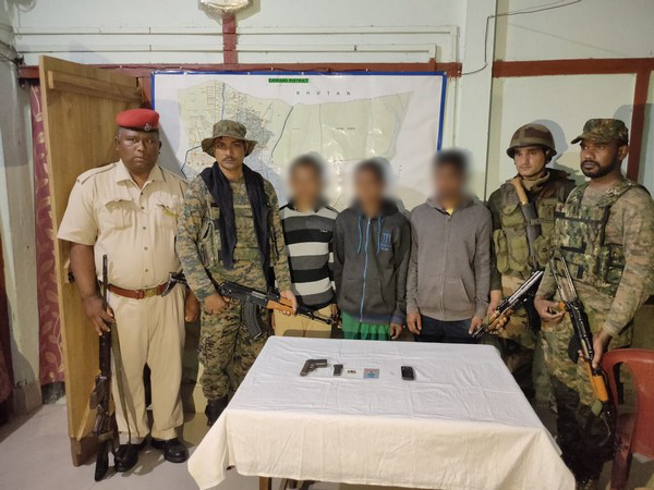Three men belonging to the National Democratic Front of Bodoland (S) were apprehended by the security forces in Chirang district.