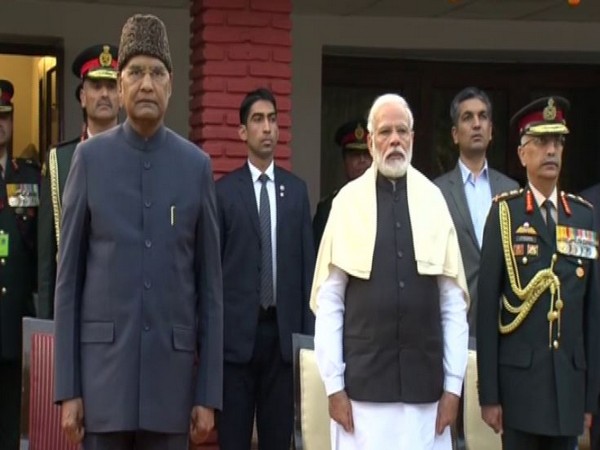 President Ram Nath Kovind and Prime Minister Narendra Modi at the At Home Reception at General Manoj Mukund Naravane's residence on the occasion of Army Day. 