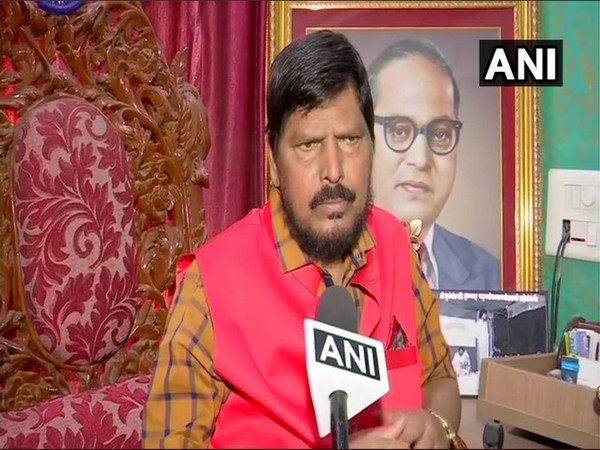 Union Minister Ramdas Athawale speaking to ANI in Mumbai on Thursday. Photo/ANI