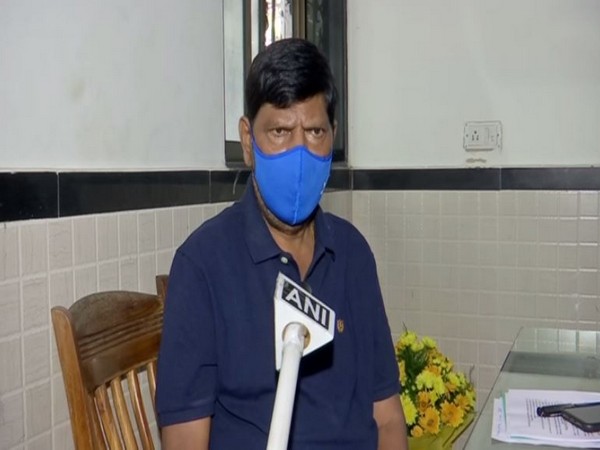 RPI leader Ramdas Athawale speaking to ANI in Mumbai on Sunday [Photo/ANI]