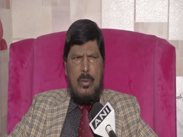 Union Minister and RPI-A chief Ramdas Athawale talking to ANI on Tuesday. Photo/ANI