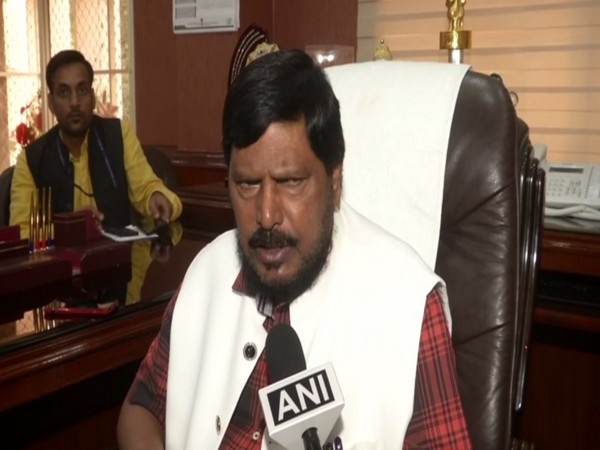 RPI Chief Ramdas Athawale talking to ANI in Mumbai on Tuesday. Photo/ANI