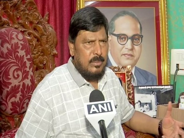 Republican Party of India chief Ramdas Athawale speaking to ANI in Mumbai on Friday. (Photo/ANI)