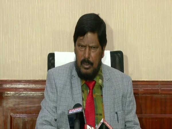 Union Minister Ramdas Athawale addressing a press conference in New Delhi on Tuesday. Photo/ANI