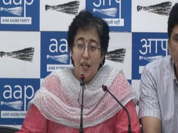 AAP leader Atishi Marlena addressing a press conference on Thursday. Photo/ANI