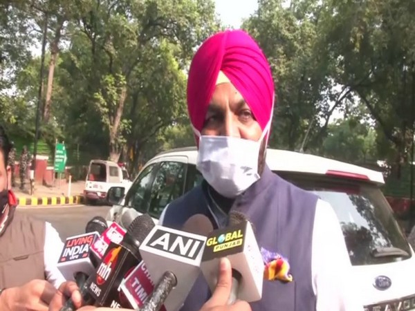 Congress MP Gurjeet Singh Aujla speaks to reporters in New Delhi after meeting Home Minister Amit Shah on Saturday. (Photo/ANI)