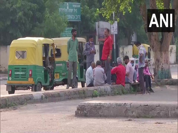 Autorickshaw drivers waiting outside the railway station in Chandigarh. (Photo/ANI)