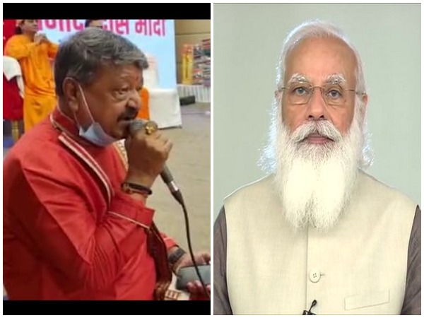 BJP's Kailash Vijayvargiya started PM Modi's birthday celebration on a musical note (Photo/ANI)