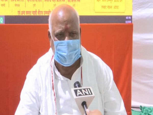 MP Lallu Singh speaking to ANI in Ayodhya on Monday. Photo/ANI