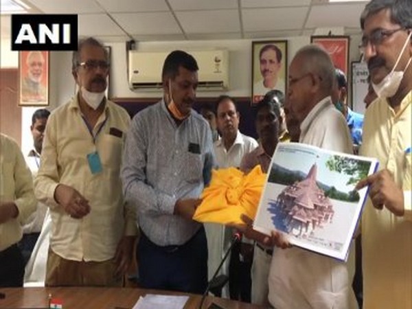 Ayodhya Development Authority handed over the design of Ram temple to the Trust members. Photo/ANI
