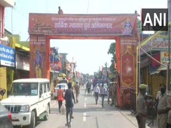 Visual from Ayodhya ahead of the much-awaited bhoomi pujan ceremony. (Photo/ANI)
