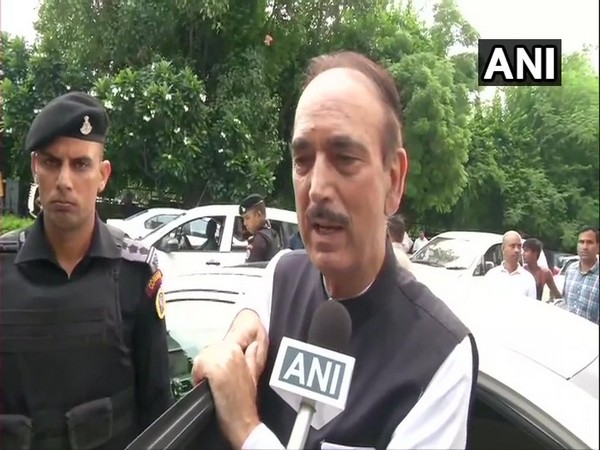 Congress leader Gulam Nabi Azad speaking to ANI in New Delhi on Monday.