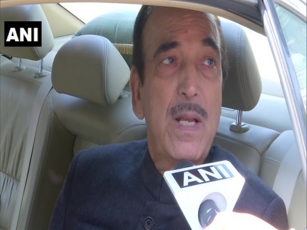 Congress leader Ghulam Nabi Azad speaking to reporters on Friday in Delhi. Photo/ANI