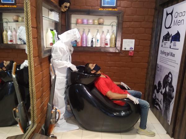 Equipped with PPE kits, salons reopen in parts of the country. (Photo/ANI) 