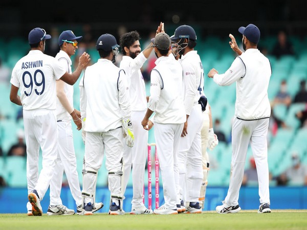 Indian players celebrating after taking a wicket (Photo/ BCCI Twitter) 