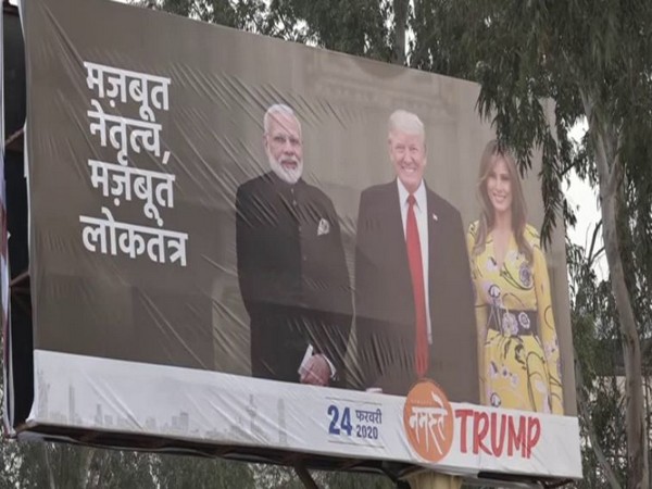 A billboard welcoming US President Donald Trump [Photo/ANI]