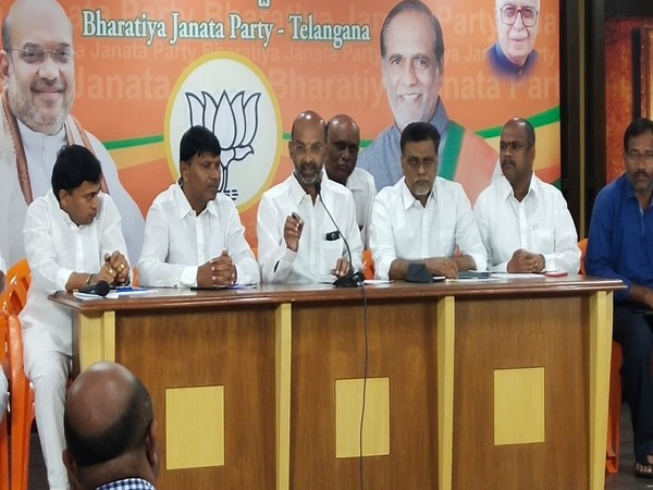 BJP MP Bandi Sanjay Kumar at a press conference in Hyderabad on Monday. Photo/ANI