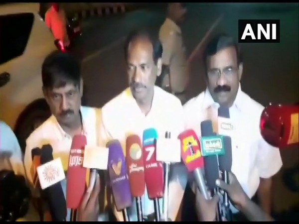 BJP MLA V Saminathan speaking to reporters in Puducherry. Photo/ANI