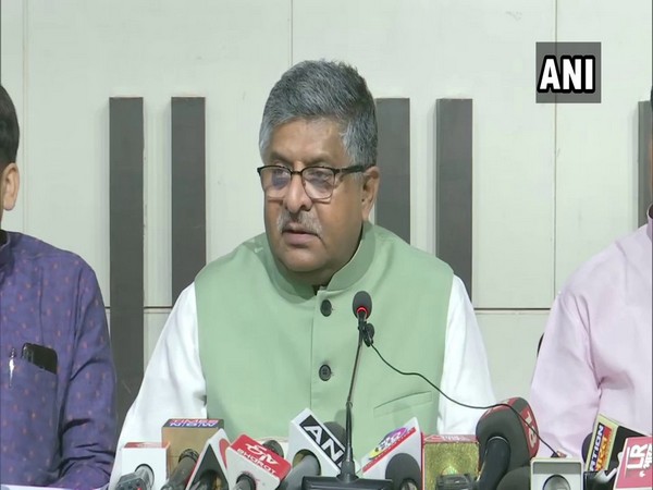Union Minister Ravi Shankar Prasad speaking to reporters in Patna. (Photo/ANI)  