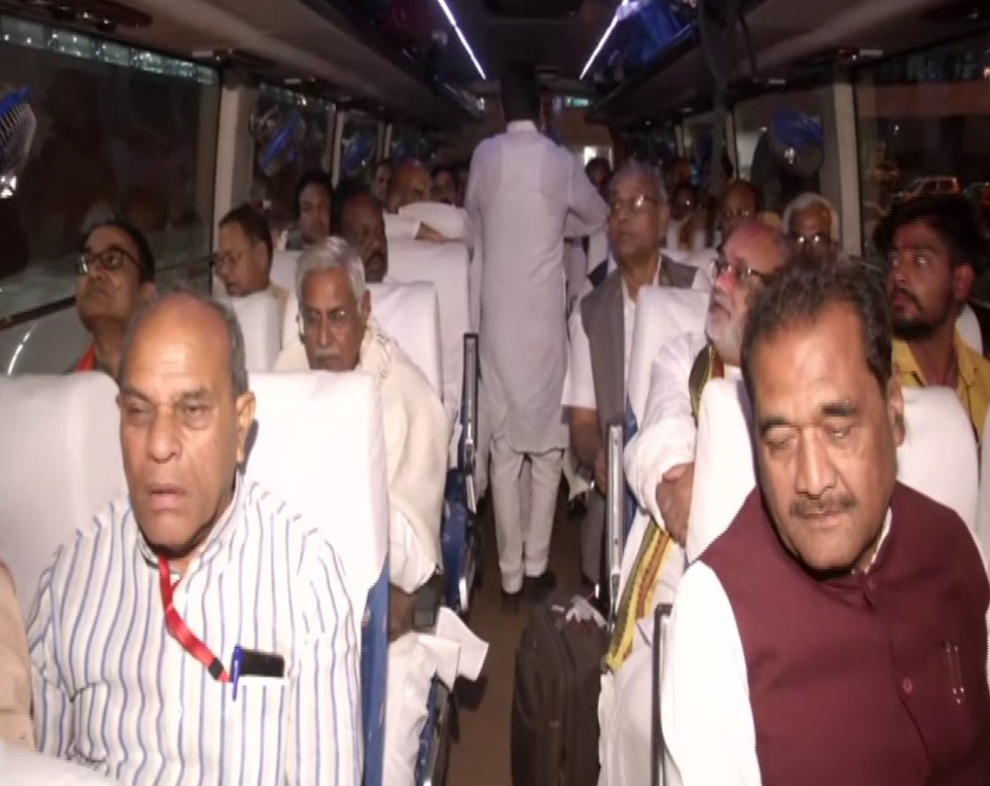 BJP MLAs on way to Gurugram hotel from Delhi Airport on Wednesday