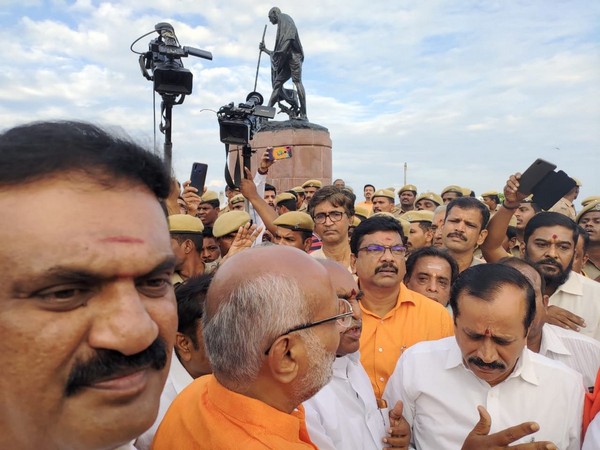 BJP leaders detained in Chennai on Wednesday. Photo/ANI