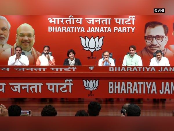 Deepa Malik, INLD MLA (left) along with Haryana Unit Subhash Barala and general secretary Anil Jain in New Delhi on Monday.