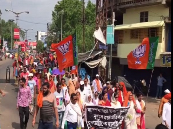 BJP workers protest against Basirhat incident in West Bengal