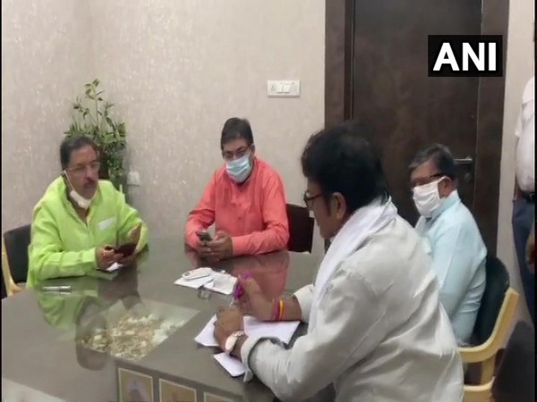 Satish Punia meets BJP leaders in Rajasthan on Wednesday. Photo/ANI