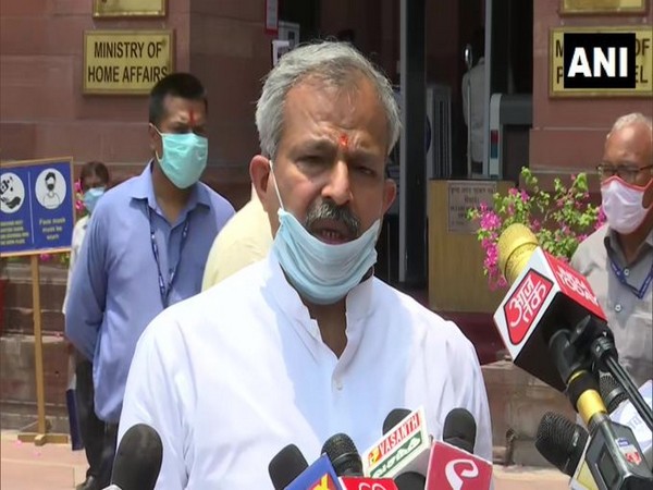 Delhi BJP chief Adesh Kumar Gupta speaking to reporters on Monday. Photo/ANI
