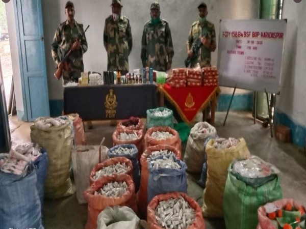 Visual of items seized by the BSF. 